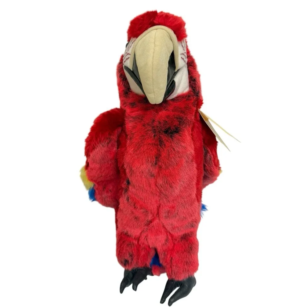 Folkmanis Puppets Scarlet Macaw Hand Puppet Toy Plush Stuffed Animal NEW w/FLAW